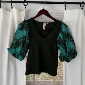 Anthropologie Dolan Dolan green lace puff sleeve xs